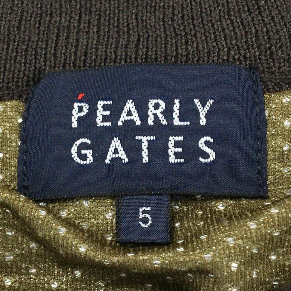 超美品】パーリーゲイツ 裏地付セーター カーキ×ブラウン 迷彩風