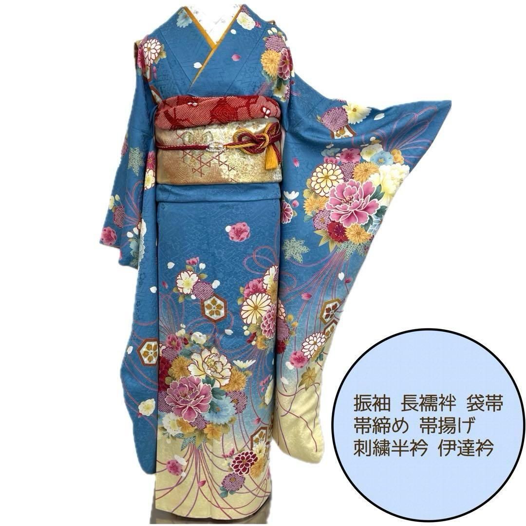 着物と帯 時流】L25900t◇正絹 振袖7点◇必要な物全て揃うセット