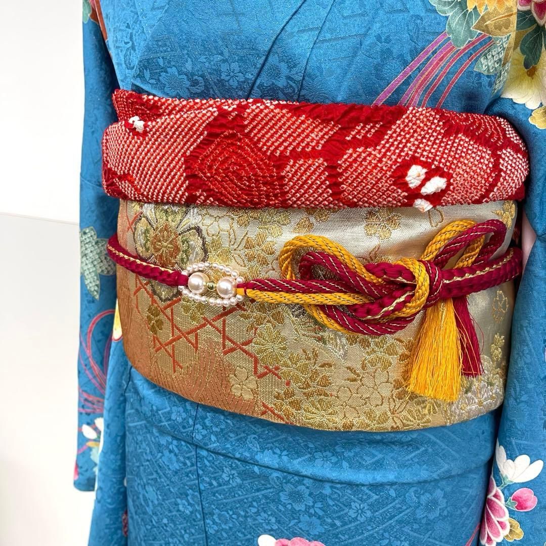 【着物と帯 時流】25574s◆正絹 振袖7点セット◆必要な物は全て揃っています 着物と帯 時流】L25900t◇正絹 振袖7点◇必要な物全て揃うセット