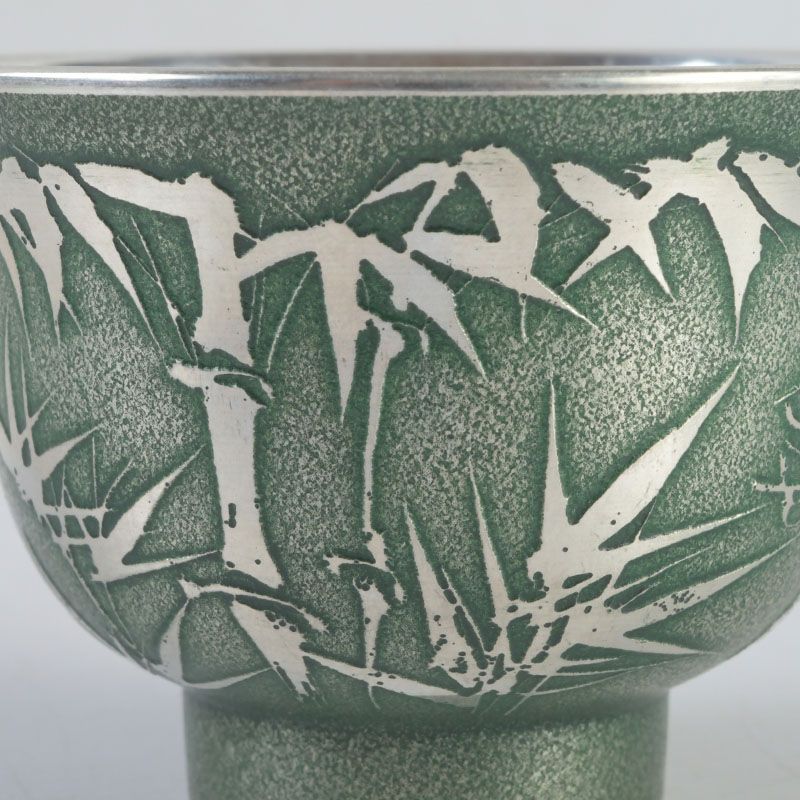 煎茶道具 中村光山造 錫製 松竹梅刻 ぐい呑 共箱 N S340 - メルカリ