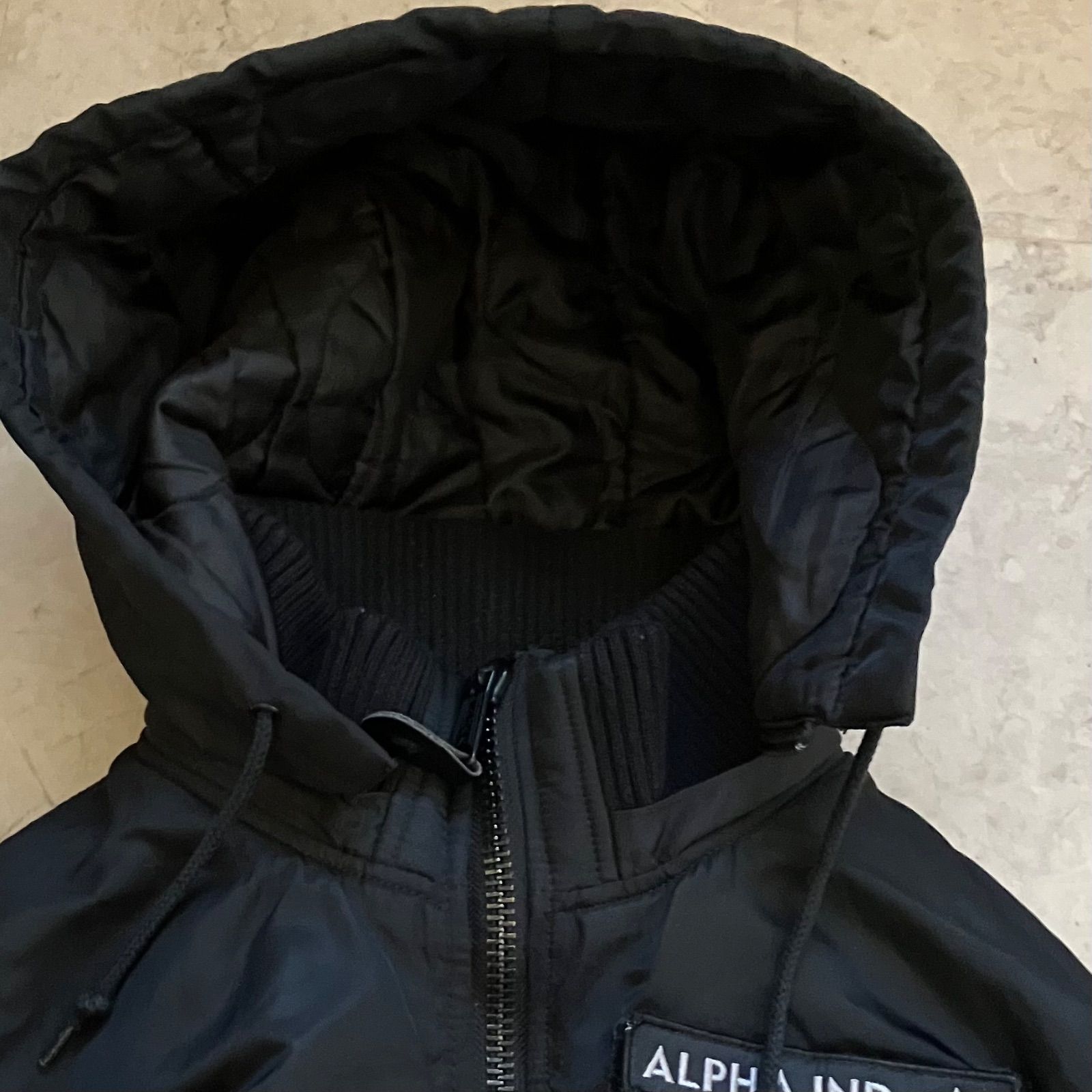 美品】ALPHA INDUSTRIES フーデッドリブジャケット Mサイズ フライト 