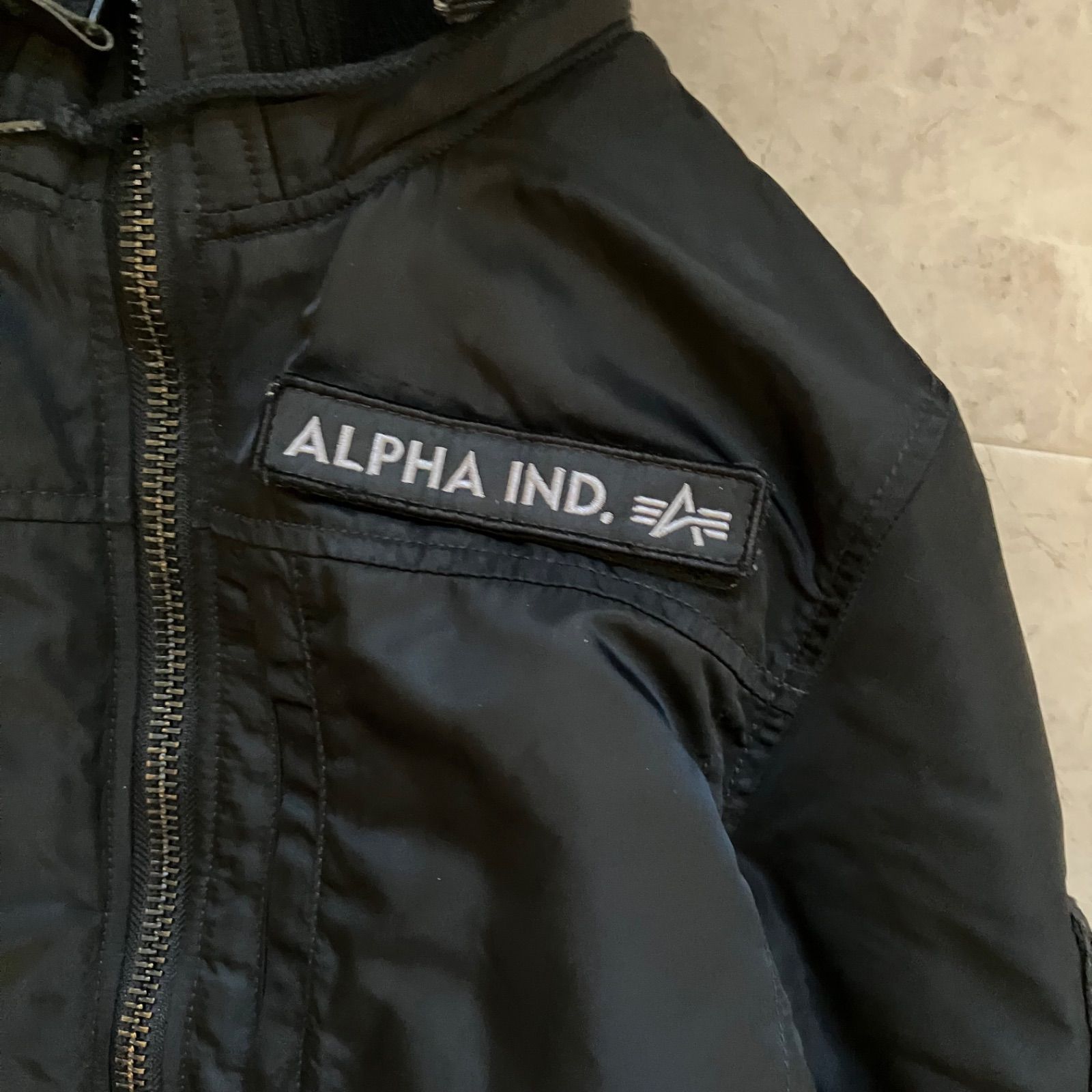 美品】ALPHA INDUSTRIES フーデッドリブジャケット Mサイズ フライト 