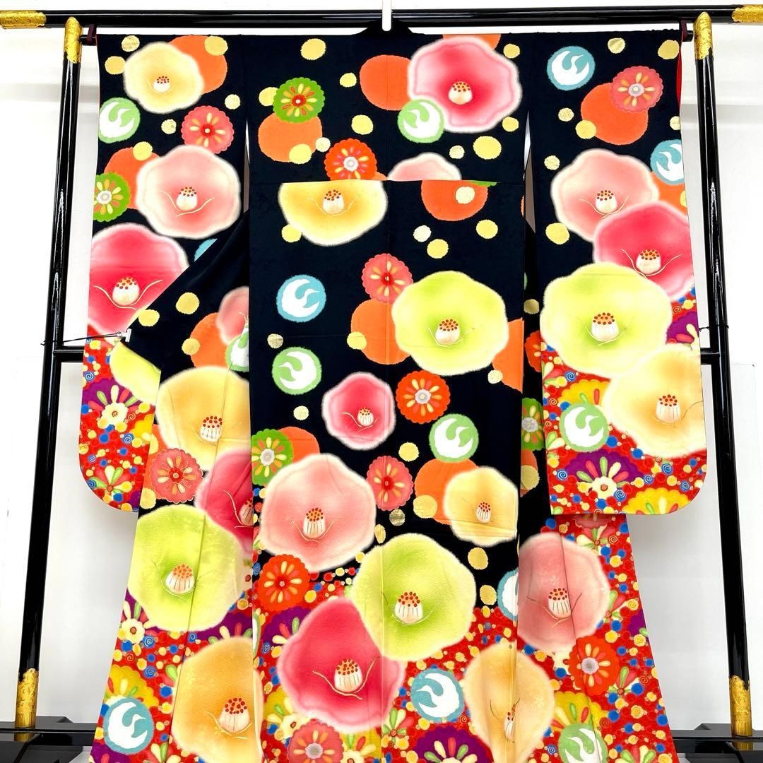 着物と帯 時流】L25899t◇正絹 振袖7点◇必要な物全て揃うセット