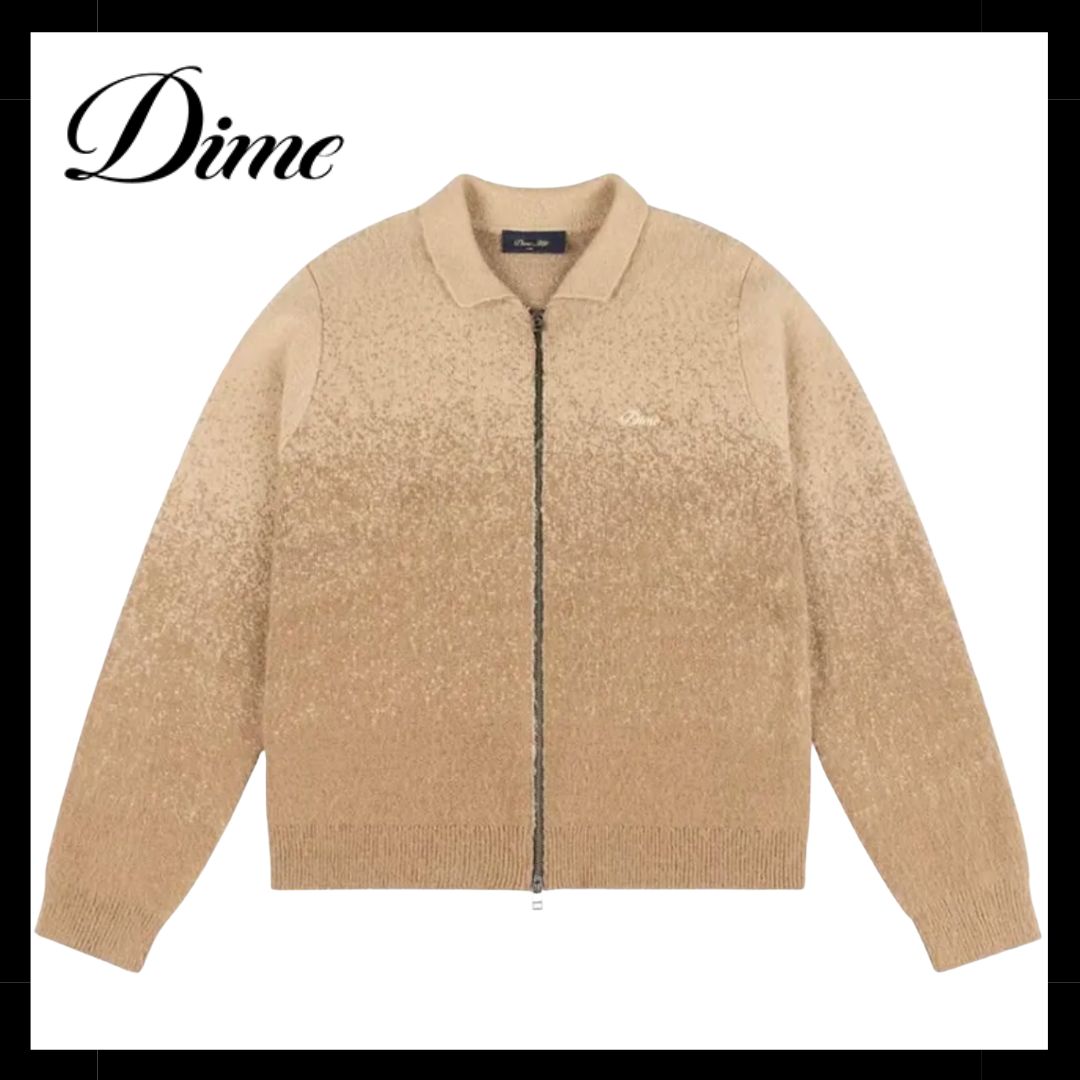 Dime Mohair Double Zip Knit / Camel (ダイム モヘヤジップセーター