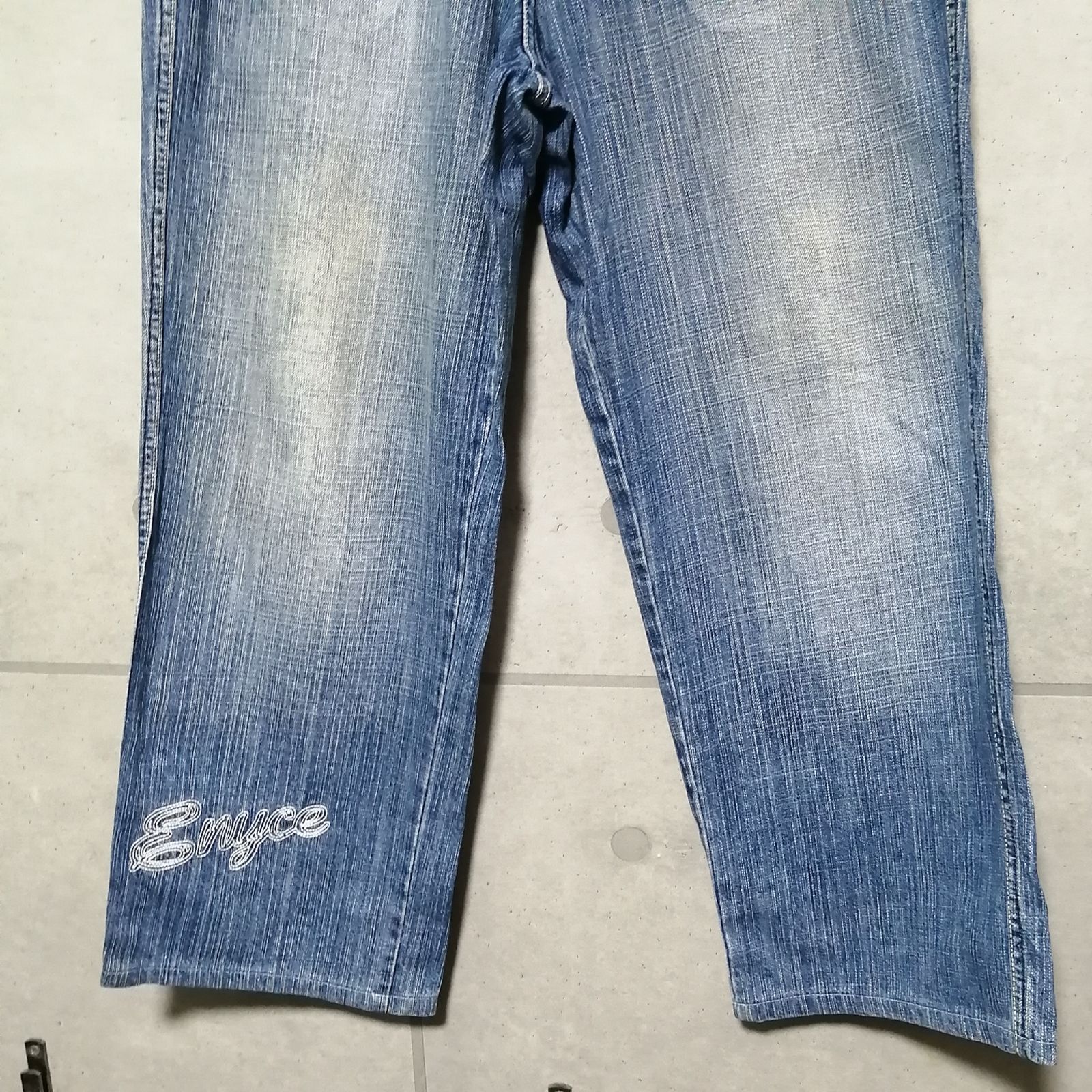 ENYCE 規格外 刺繍 極太 デニム W32 bboy BIGサイズ バギー ENYCE 極太