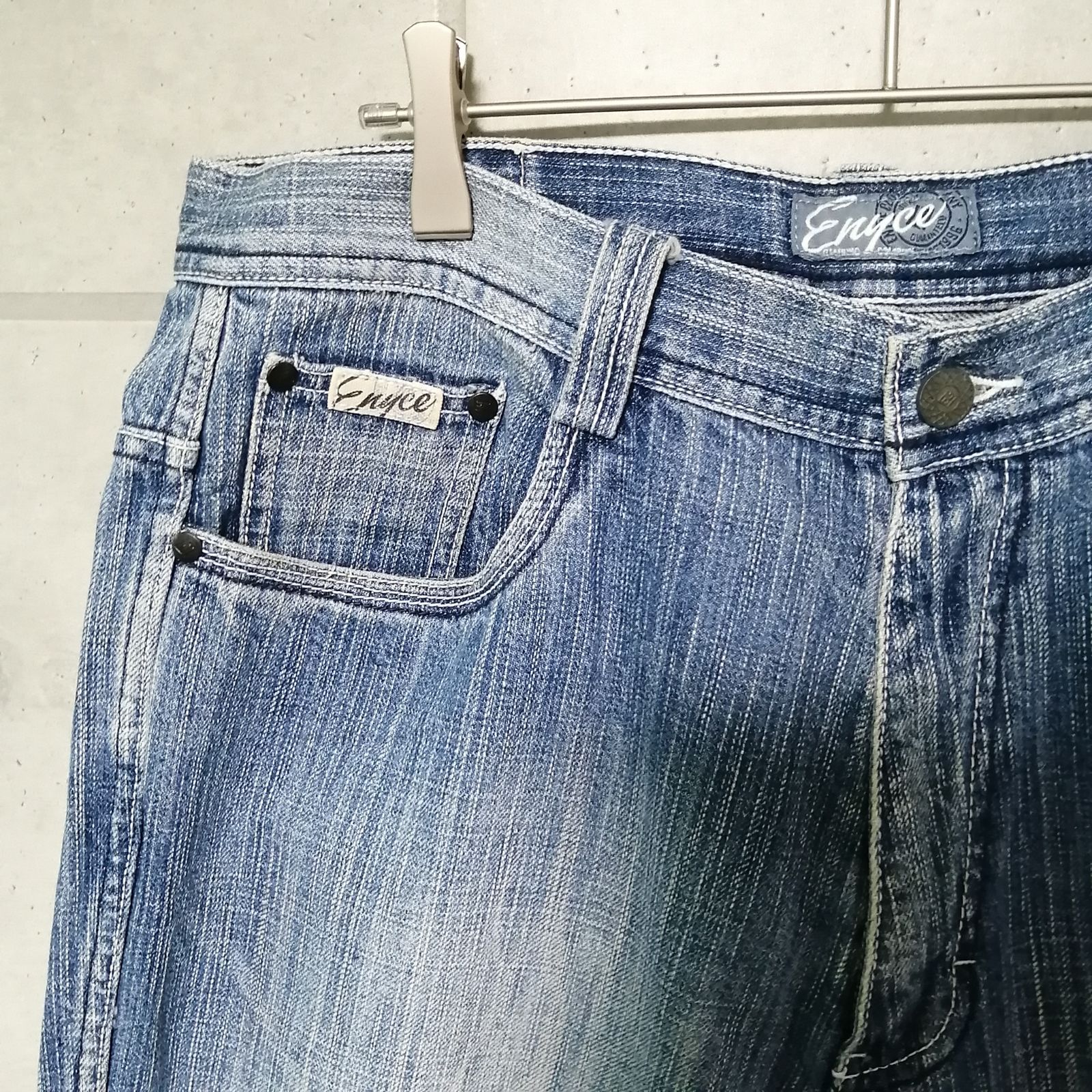 ENYCE 規格外 刺繍 極太 デニム W46 bboy ENYCE 規格外 刺繍 極太 デニム W32 bboy BIGサイズ バギー ENYCE 極太