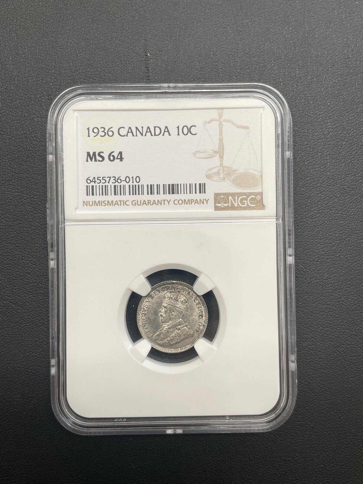 1936年カナダ10セント金貨 MS64 NGC認定 - メルカリ