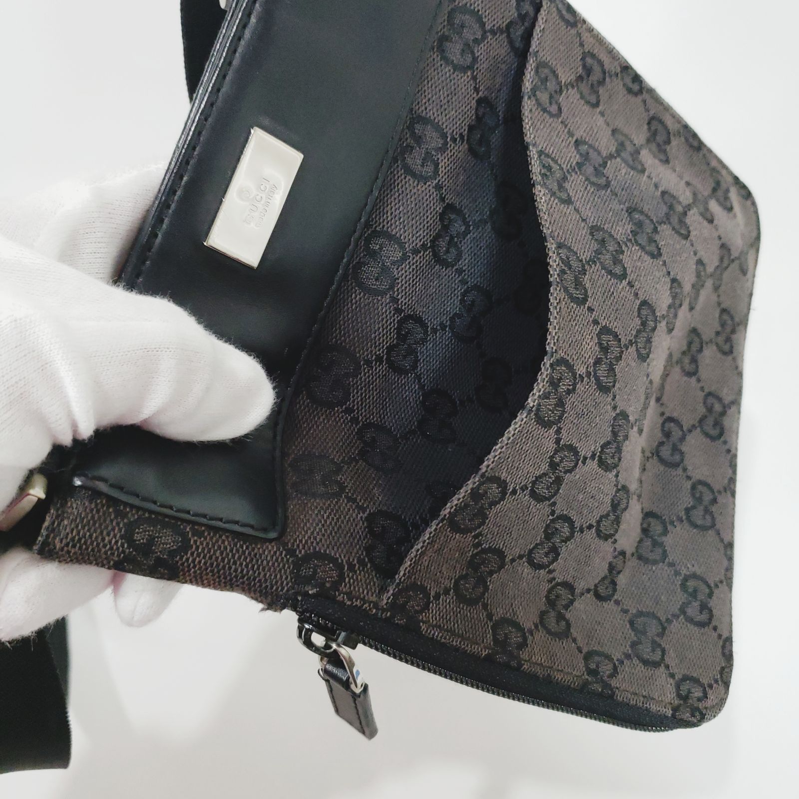 美品【GUCCI】グッチ GGキャンバス ショルダーバッグ クロスボディ 