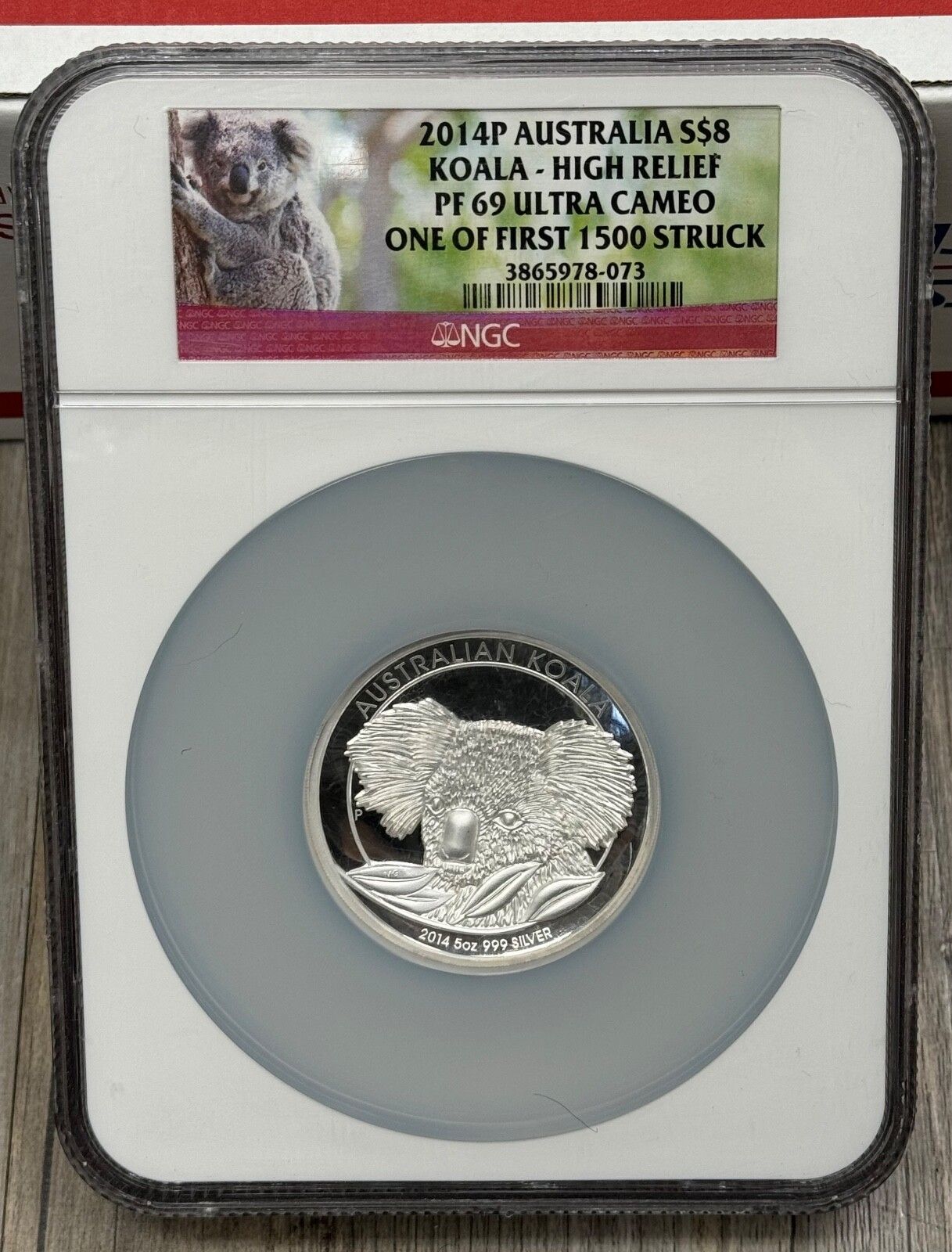 2014 P Atralia $8 コアラ NGC PF 69 ウルトラカメオ 5オンス 999