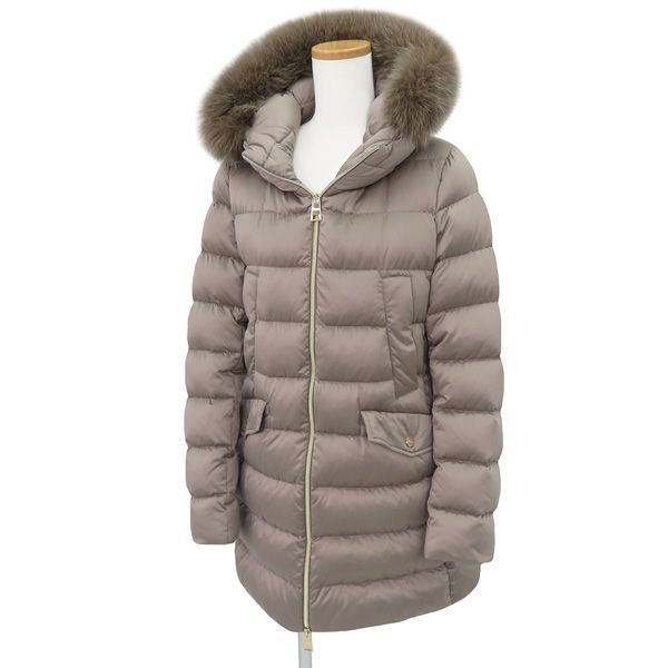 極美品 サイズ42】HERNO ヘルノ ホワイトフォックス ファー フード