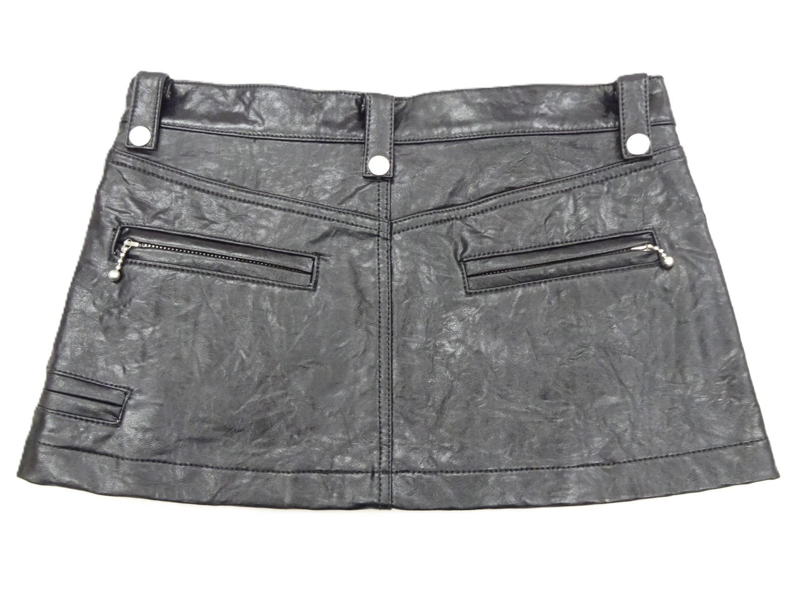 ジュンヤ ワタナベ コムデギャルソン レザー スカート S ブラック