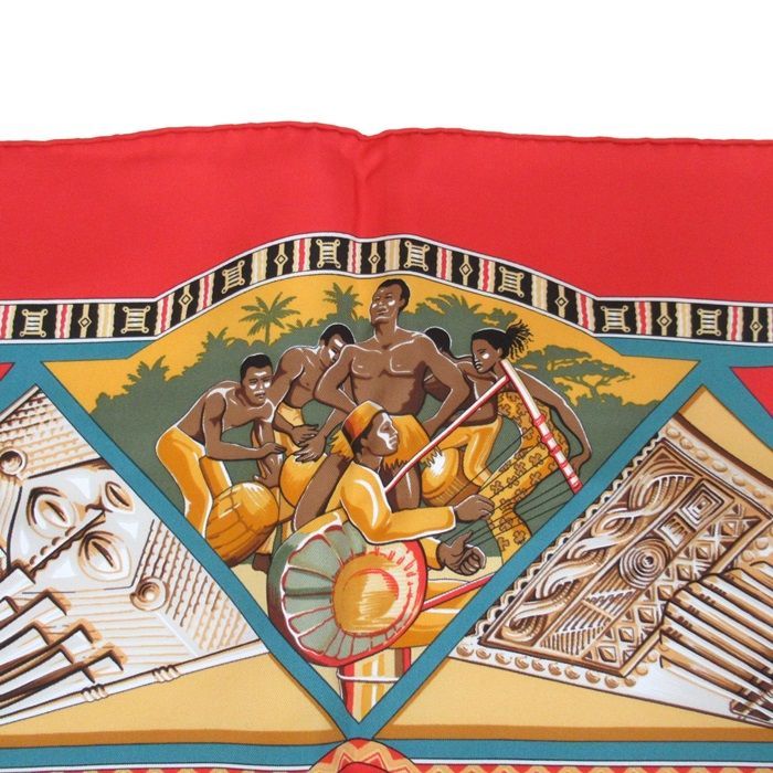 HERMES エルメス カレ90 スカーフ Au Son du Tam Tam 『タムタムの音に