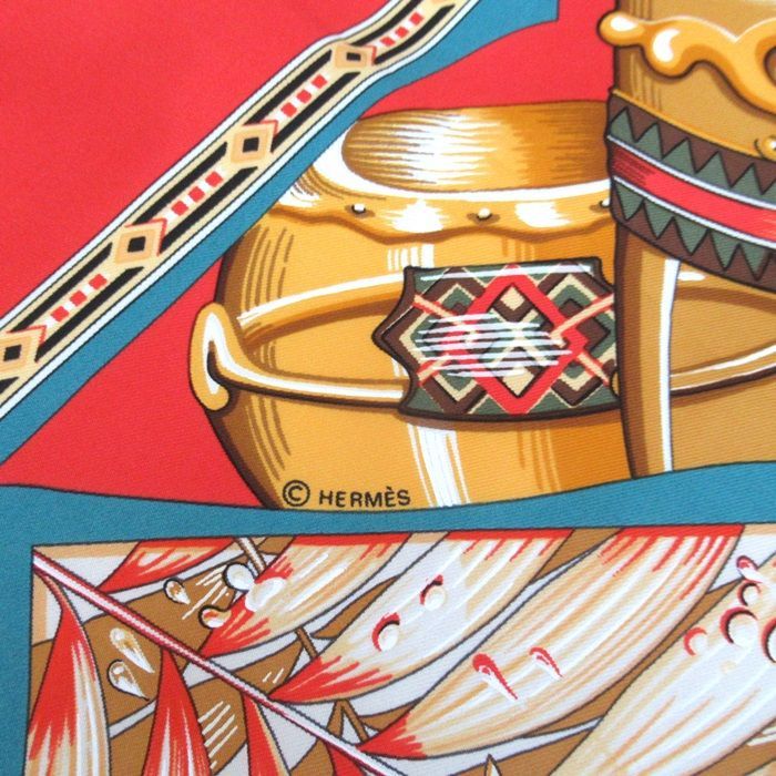 HERMES エルメス カレ90 スカーフ Au Son du Tam Tam 『タムタムの音に