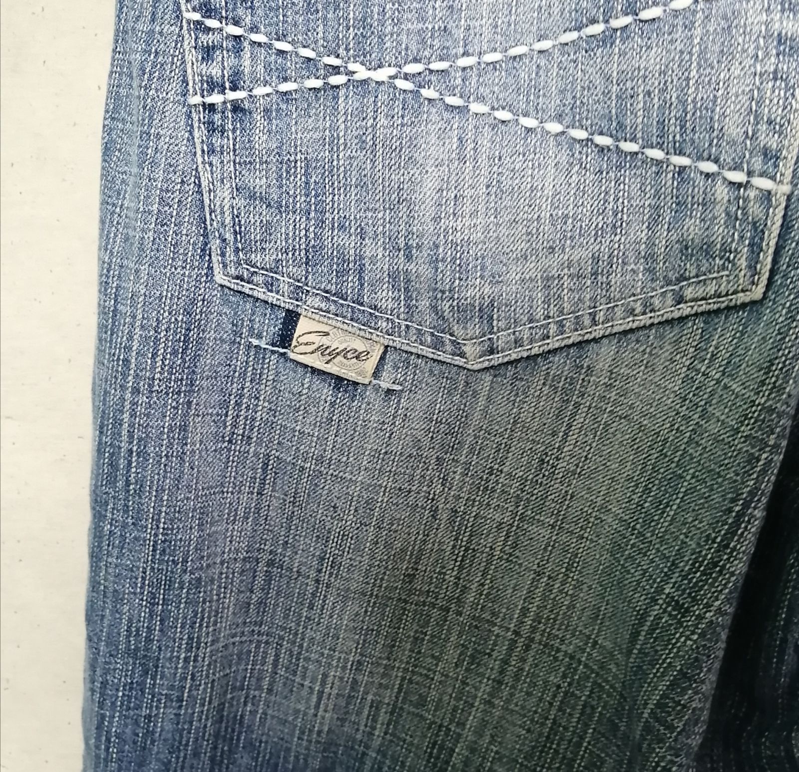 ENYCE 規格外 刺繍 極太 デニム W32 bboy BIGサイズ バギー ENYCE 極太