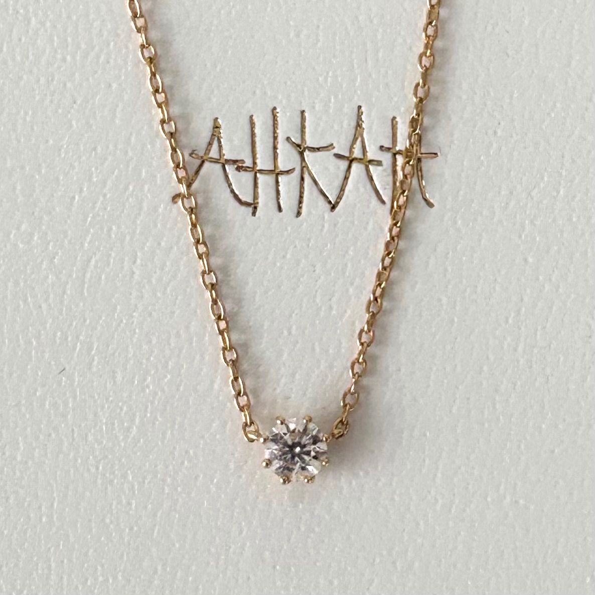 013【アーカー】K18 一粒 ダイヤモンド 0.15ct ソルティアラウンド