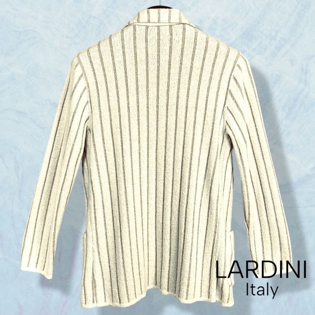 ラルディーニ】ニットジャケット アイボリー ストライプ 美品