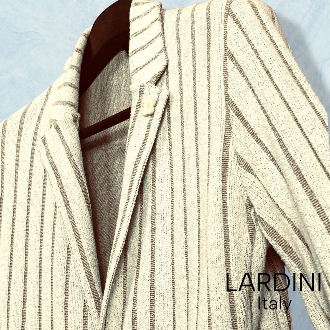 ラルディーニ】ニットジャケット アイボリー ストライプ 美品