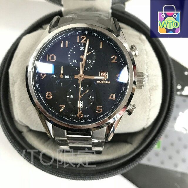 TAG HEUER タグホイヤー カレラ クロノグラフ ブラック メンズ自動巻き