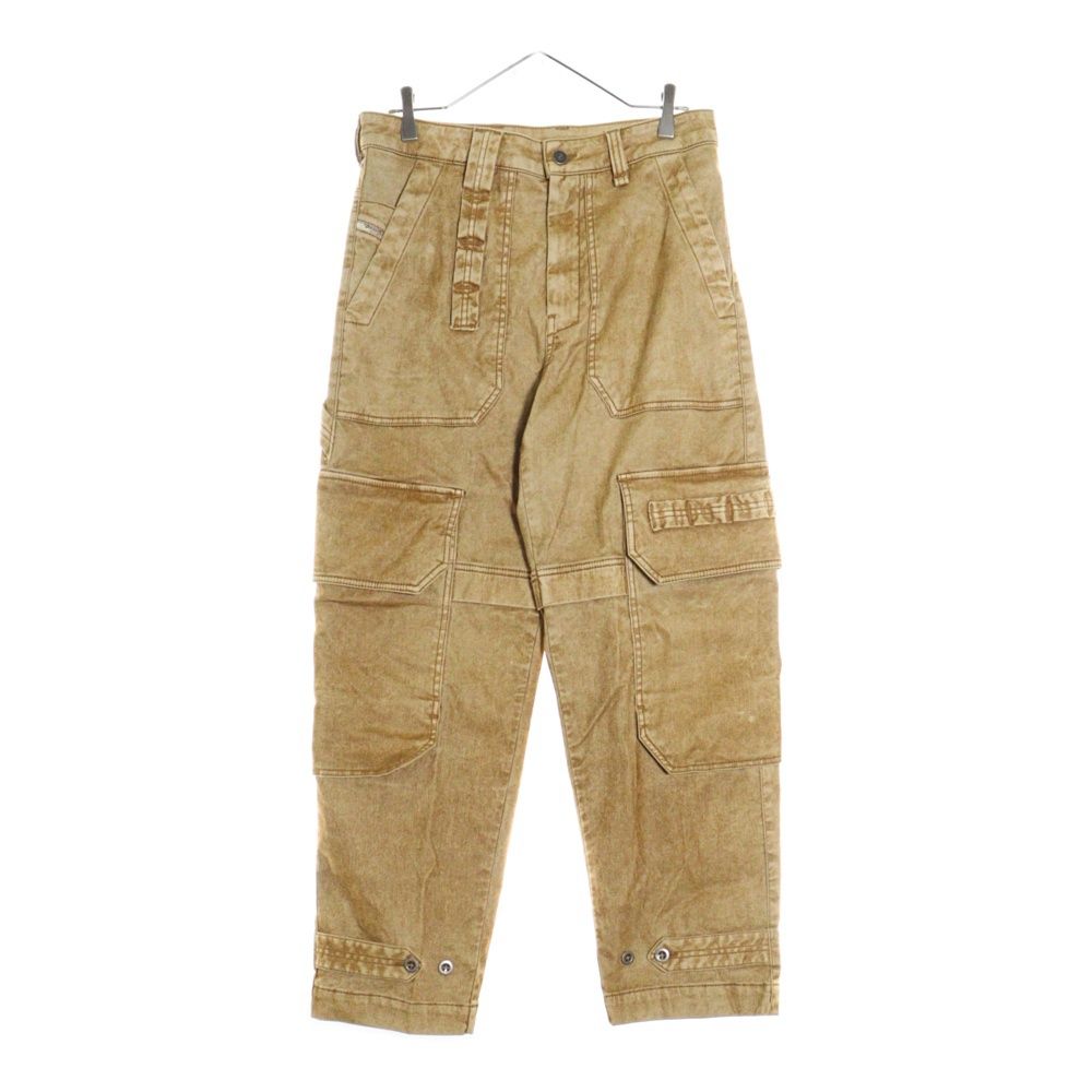 DIESEL (ディーゼル) 22SS D-MULTY-SP-NE JOGG JEANS ブレイブマン フロック加工 マルチポケット ジョグジーンズ ブラウン A03109OAFAT