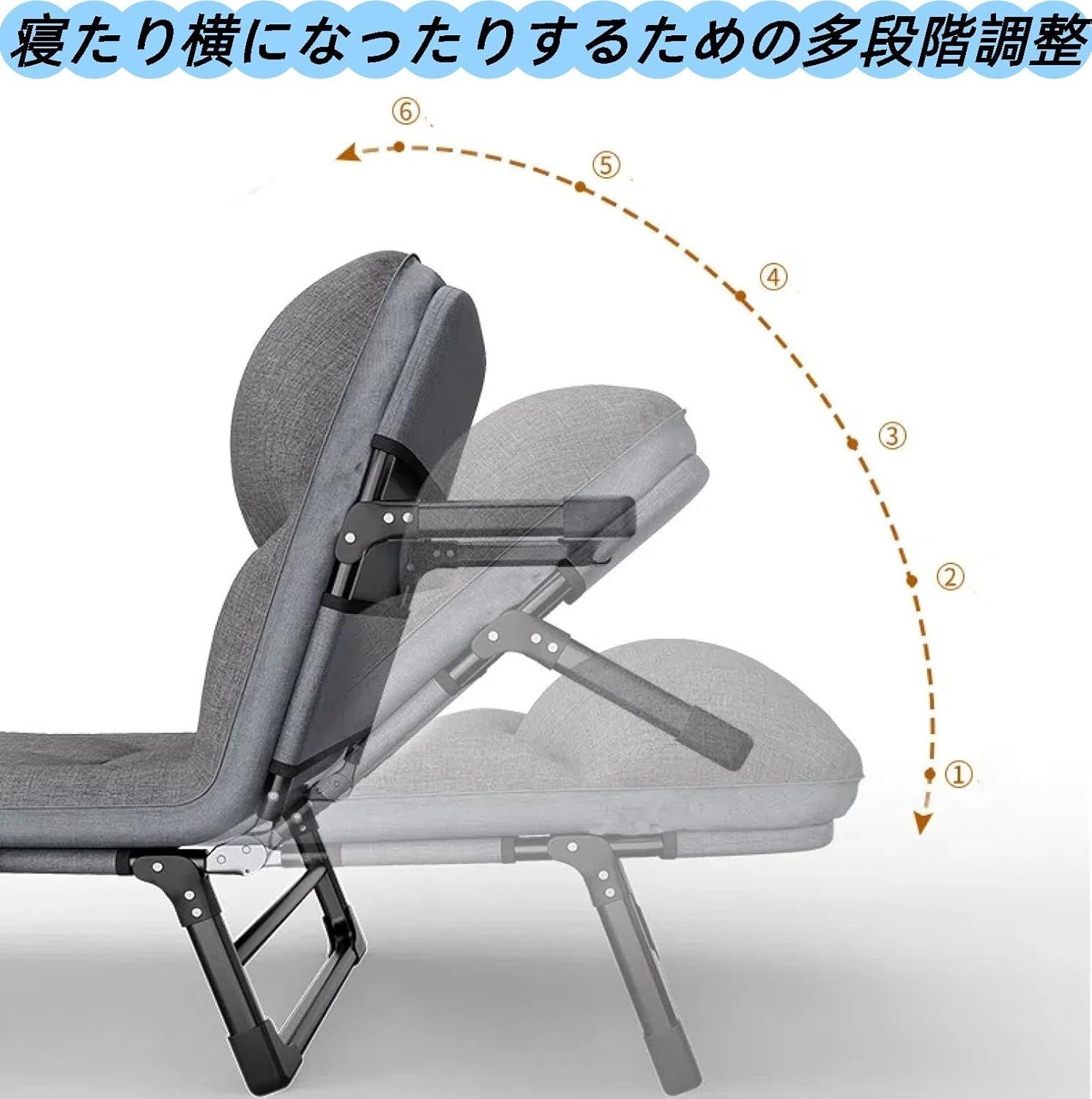 シングル折りたたみベッド 軽量簡易ベッド コンパクト収納 室内外兼用