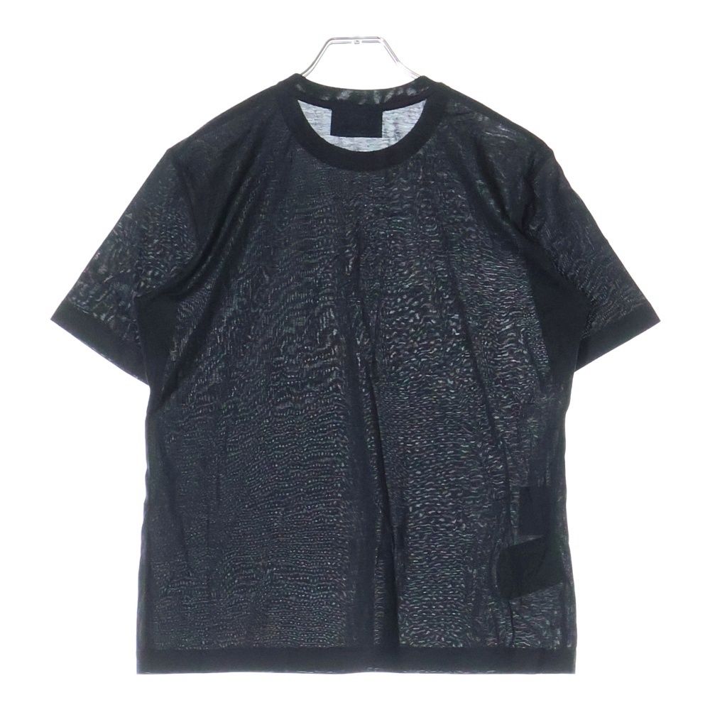 PRADA プラダ AD2022 クルーネック ショートスリーブ シアー カットソー 半袖 Tシャツ ブラック レディース TDNA976 S221 PRADA (プラダ) AD2022 クルーネック ショートスリーブ シアー