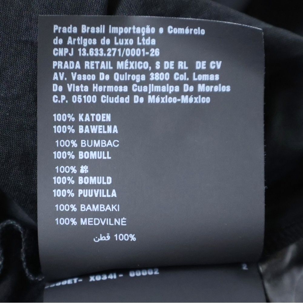 PRADA プラダ AD2022 クルーネック ショートスリーブ シアー カットソー 半袖 Tシャツ ブラック レディース TDNA976 S221 PRADA (プラダ) AD2022 クルーネック ショートスリーブ シアー