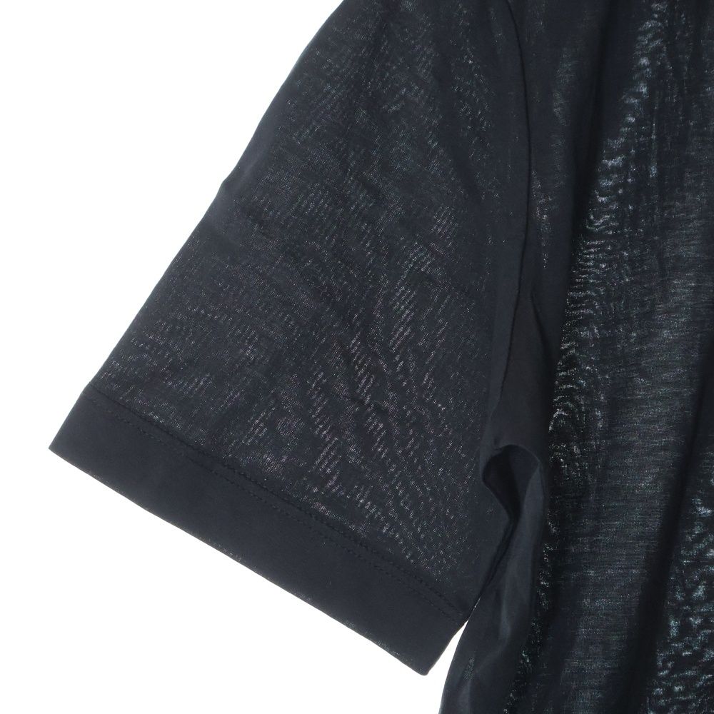 PRADA プラダ AD2022 クルーネック ショートスリーブ シアー カットソー 半袖 Tシャツ ブラック レディース TDNA976 S221 PRADA (プラダ) AD2022 クルーネック ショートスリーブ シアー