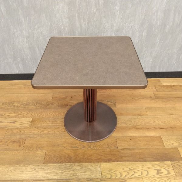 QUON 角テーブル ブラウン メラミン アルミエッジ 700 角 カフェテーブル スクエア 角 ダイニングテーブル カフェ テーブル スクエアテーブル 飲食店 コーヒーテーブル 正方形 四角 休憩室 ダ