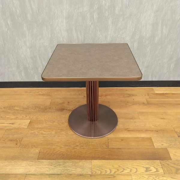 QUON 角テーブル ブラウン メラミン アルミエッジ 700 角 カフェテーブル スクエア 角 ダイニングテーブル カフェ テーブル スクエアテーブル 飲食店 コーヒーテーブル 正方形 四角 休憩室 ダ