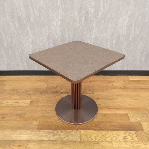 QUON 角テーブル ブラウン メラミン アルミエッジ 700 角 カフェテーブル スクエア 角 ダイニングテーブル カフェ テーブル スクエアテーブル 飲食店 コーヒーテーブル 正方形 四角 休憩室 ダ