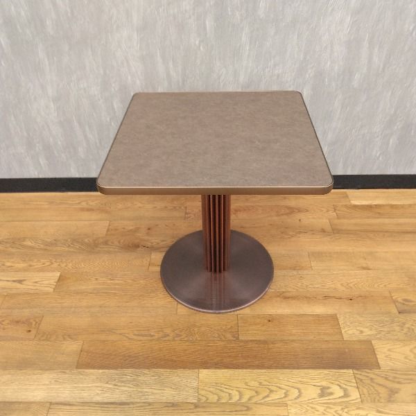 QUON 角テーブル ブラウン メラミン アルミエッジ 700 角 カフェテーブル スクエア 角 ダイニングテーブル カフェ テーブル スクエアテーブル 飲食店 コーヒーテーブル 正方形 四角 休憩室 ダ