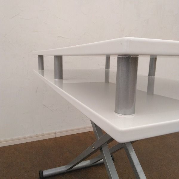 昇降式 ダイニングテーブル ホワイト中古 - メルカリ