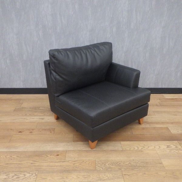 1人掛け ソファ ブラック システムソファ ソファー コンパクト中古