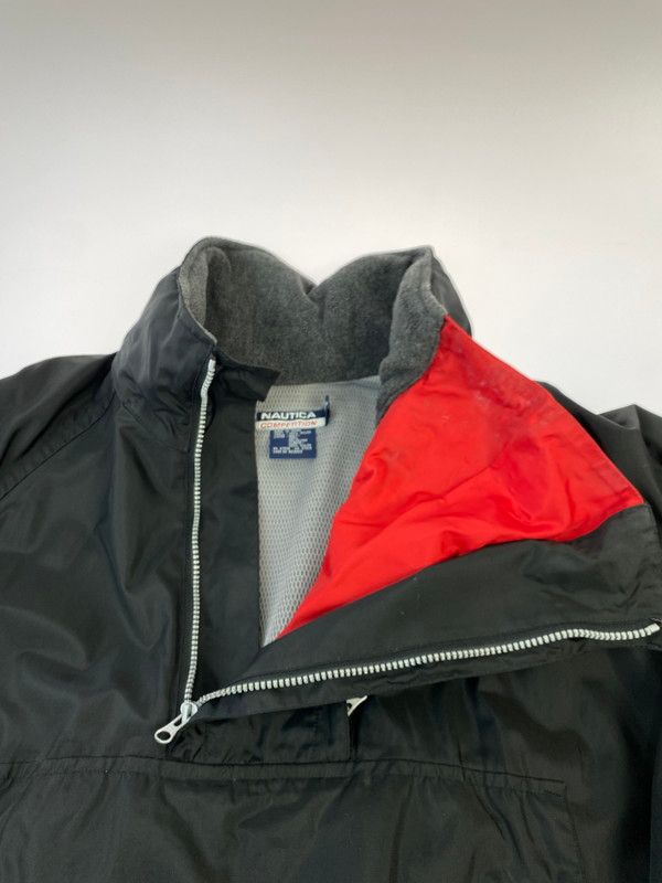 【品】NAUTICA ノーティカ COMPETITION 90S NYLON ANORAK JACKET BLACK ナイロンアノラックジャケット アウター 【146-251118-AS-7-min】