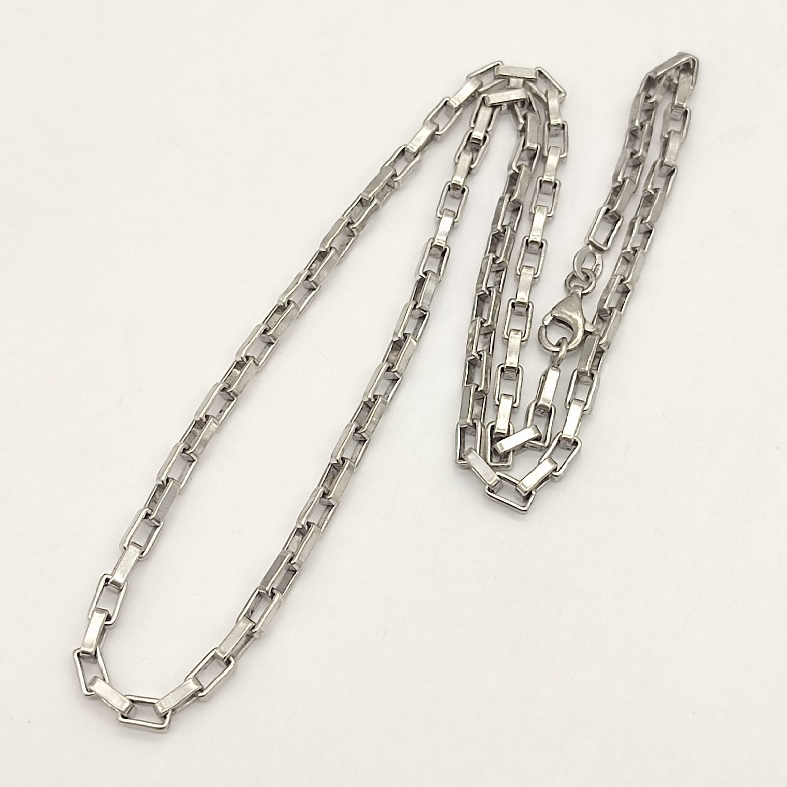 美品】スクエア ボックスチェーンネックレス SILVER シルバー925 50
