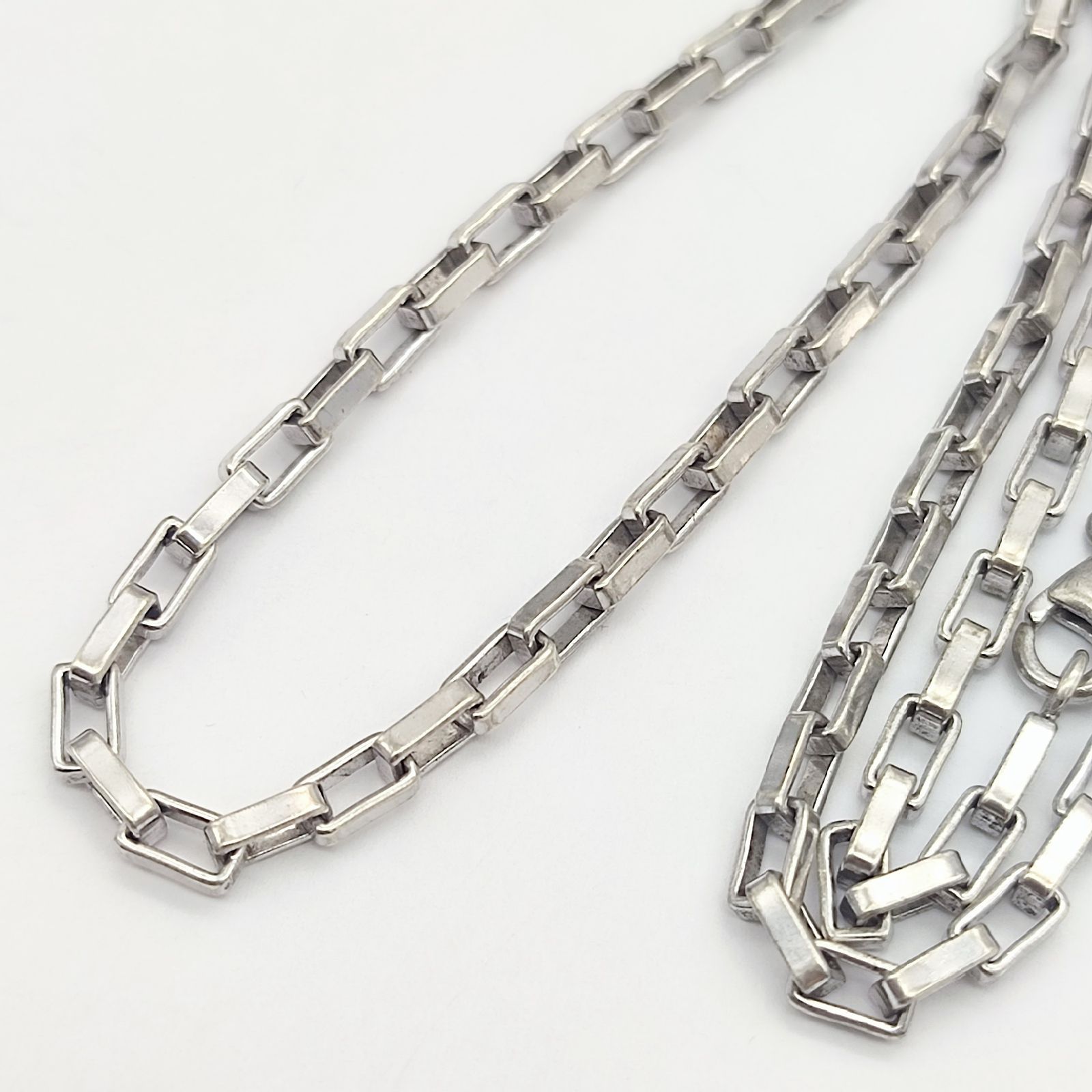 美品】スクエア ボックスチェーンネックレス SILVER シルバー925 50