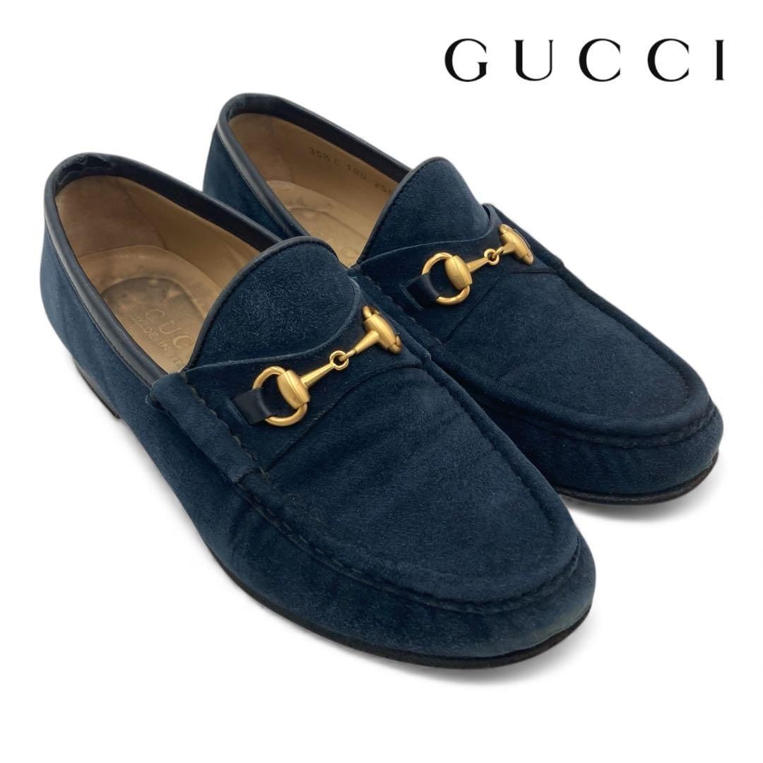 GUCCI グッチ ホースビット ローファー 22.5cm スエード レディース