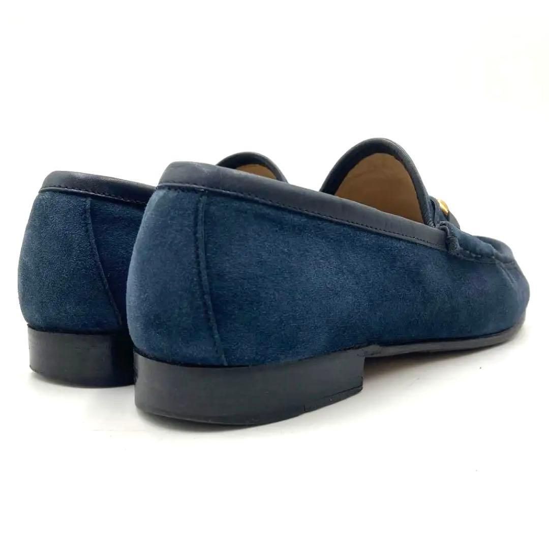 GUCCI グッチ ネイビー ビットローファー 25.5cm 除菌・消臭済み GUCCI