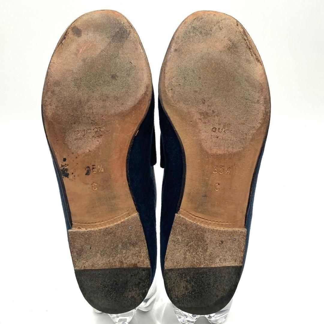 GUCCI グッチ ホースビット ローファー 22.5cm スエード レディース