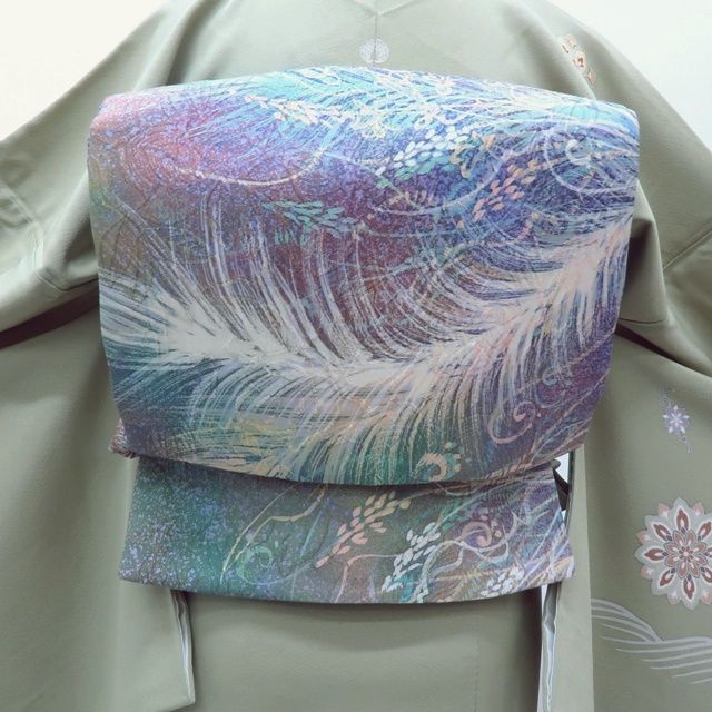 ✨未使用✨・“鵬翔”・博多織・正絹・全通・袋帯・洒落袋帯・しゃれ袋帯 百華❀O-144◇美品未使用 正絹 着物 鵬翔 博多織 ふくれ織 袋帯 単品