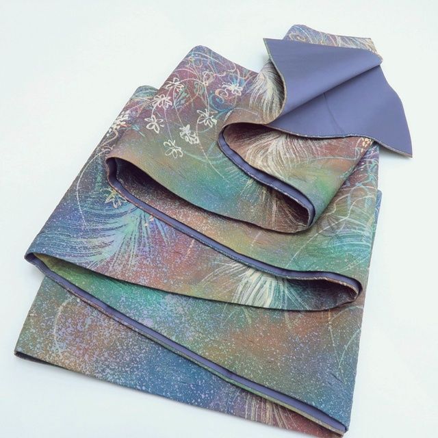 ✨未使用✨・“鵬翔”・博多織・正絹・全通・袋帯・洒落袋帯・しゃれ袋帯 百華❀O-144◇美品未使用 正絹 着物 鵬翔 博多織 ふくれ織 袋帯 単品