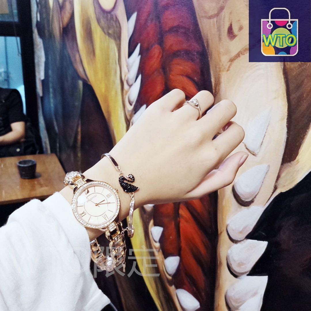 今日特価】スワロフスキー 三件セット（腕時計＋ブレスレット＋