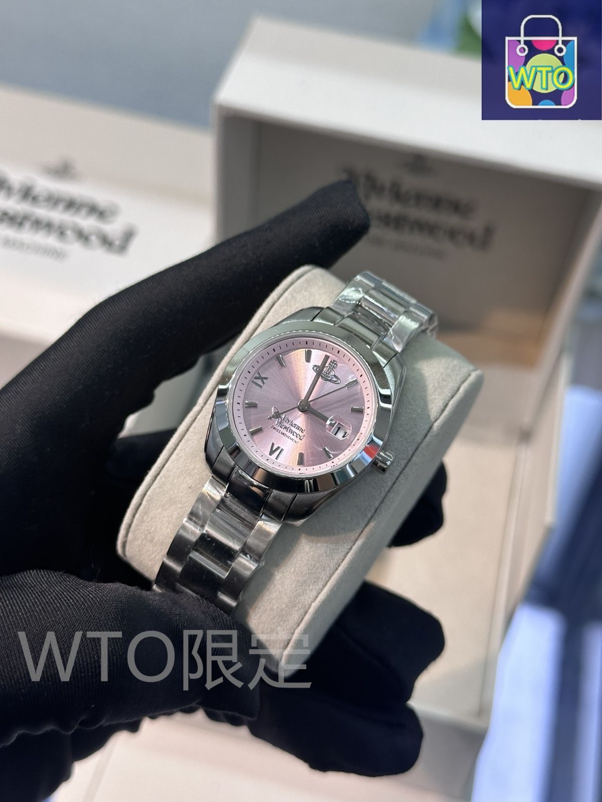 美品 ヴィヴィアンウエストウッド QZ 腕時計 ピンク文字盤 動作確認