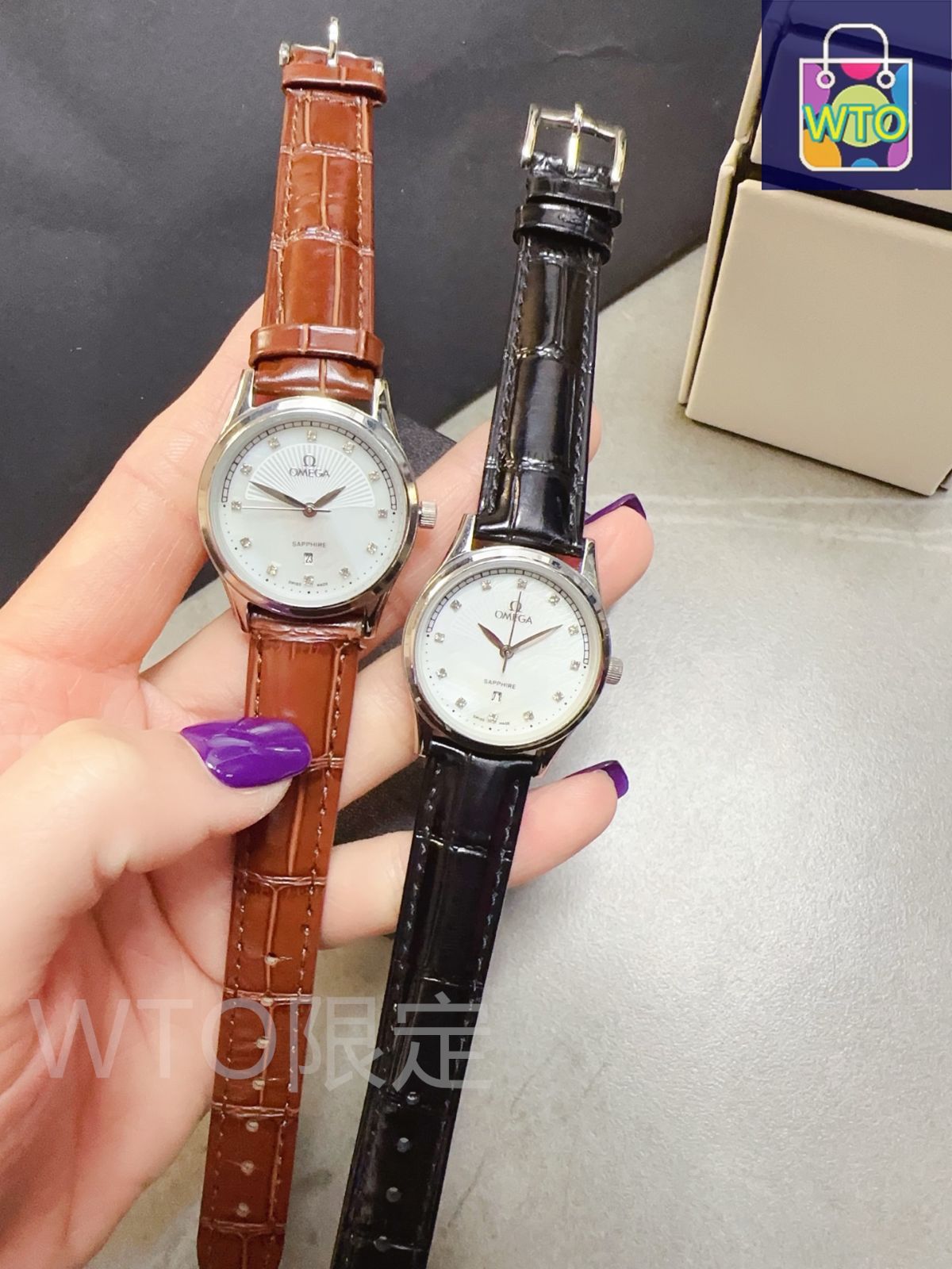 オメガ　Ω レディース？　腕時計 OMEGA オメガ レディース腕時計 32mm｜クオーツ×マルチカラーレザー