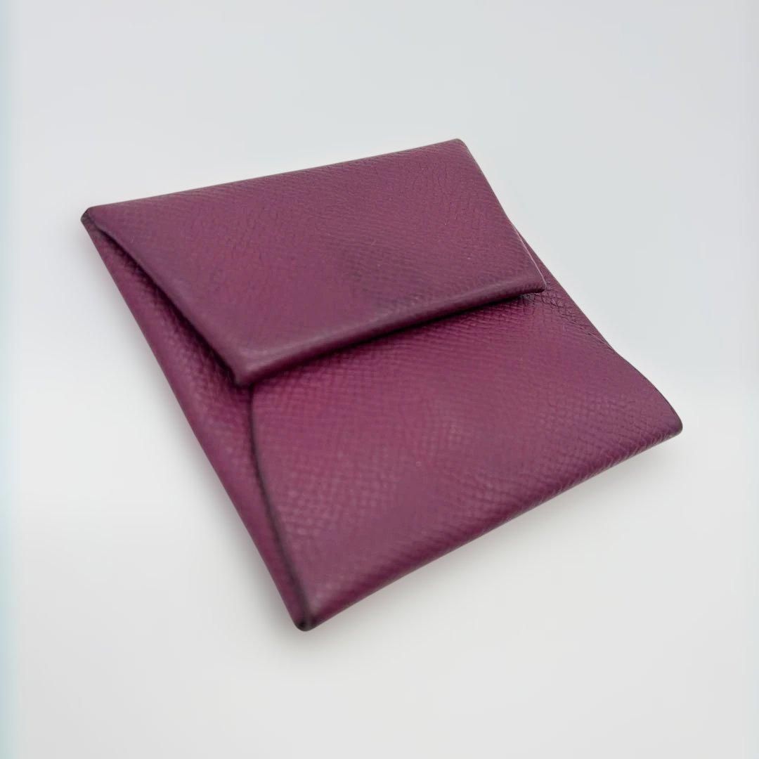 ⭐️希少⭐️HERMES バスティア コインケース シェ—ブル パープル101-1