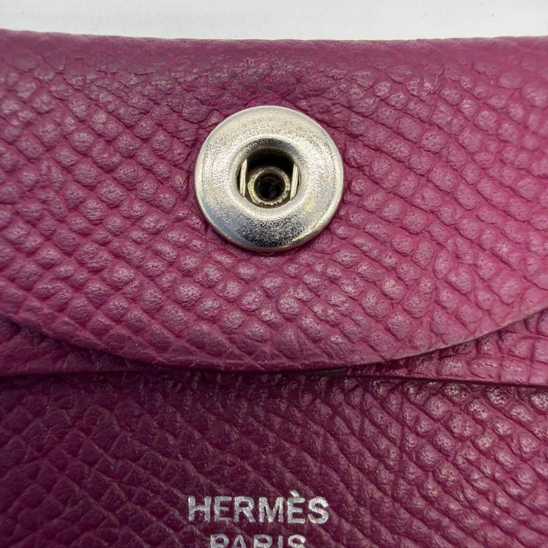 ⭐️希少⭐️HERMES バスティア コインケース シェ—ブル パープル101-1