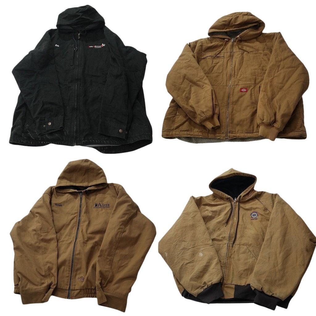 古着卸 まとめ売り アクティブ型 ダック地 ジャケット 4枚セット (メンズ 3XL ) ディッキーズ レッドキャップ ワーク  古着 NC6756