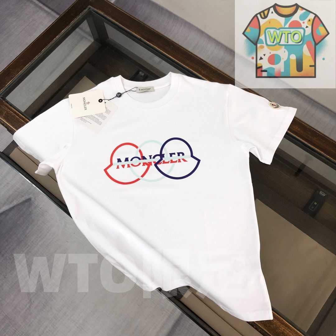 ８月限定出品‼️定価51700円‼️早い者勝ち‼️ MONCLER Tシャツ 本日限定特価】MONCLER 春夏 カップルTシャツ ブラック/ホワイト [本日