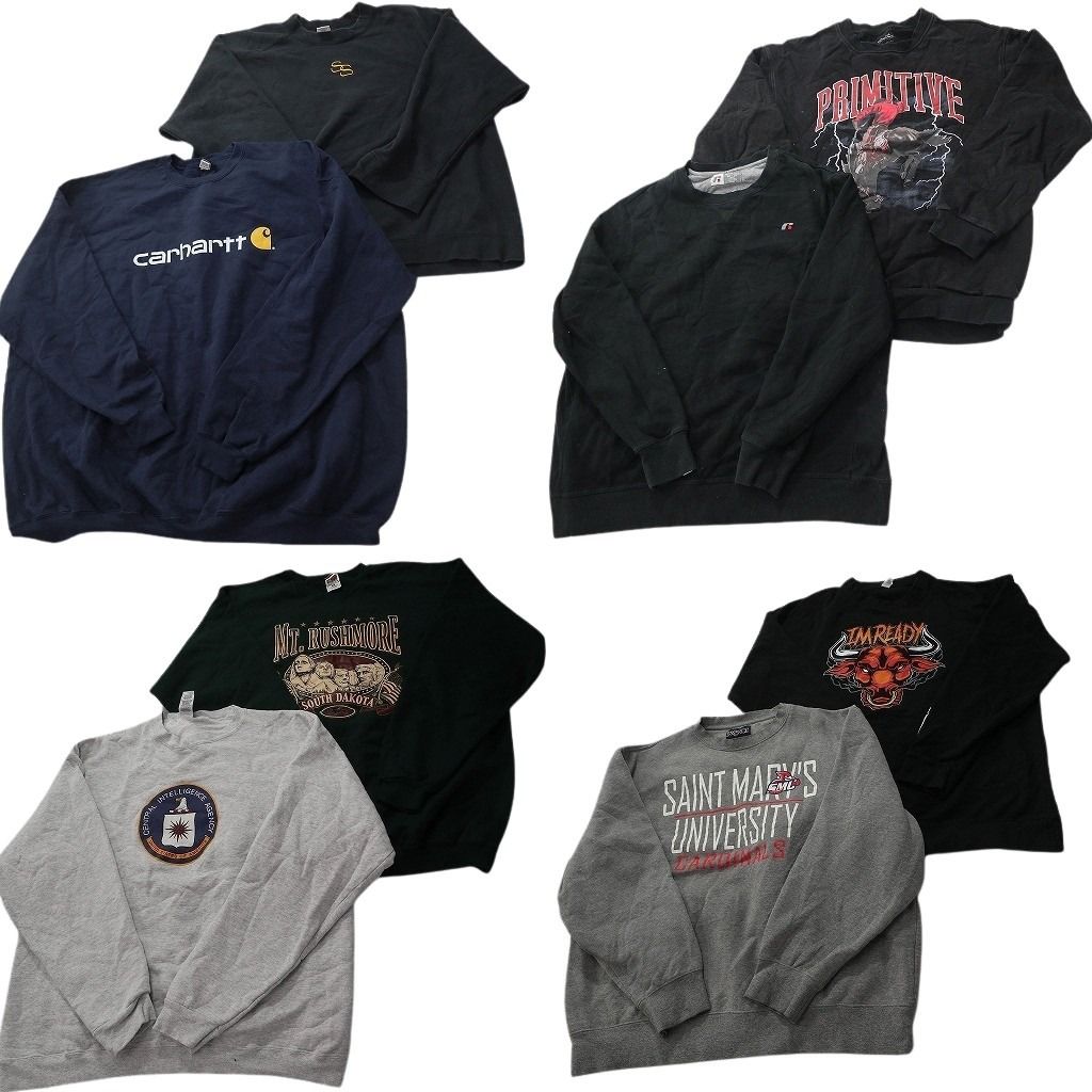 US 古着　長袖　まとめ売り 古着卸 まとめ売り カラー スウェット 8枚セット (メンズ 2XL /5XL