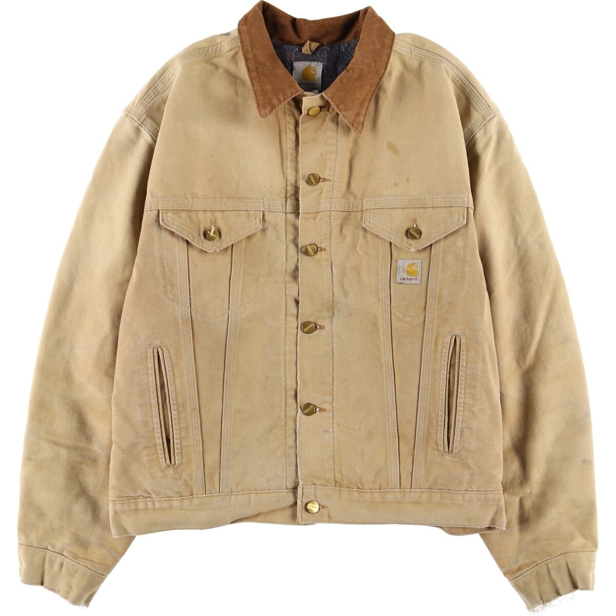 00s OLD ペイズリー ダック地 トラッカージャケット イタリア製古着 短丈 古着 00年代 カーハート Carhartt トラッカージャケット ダックワーク